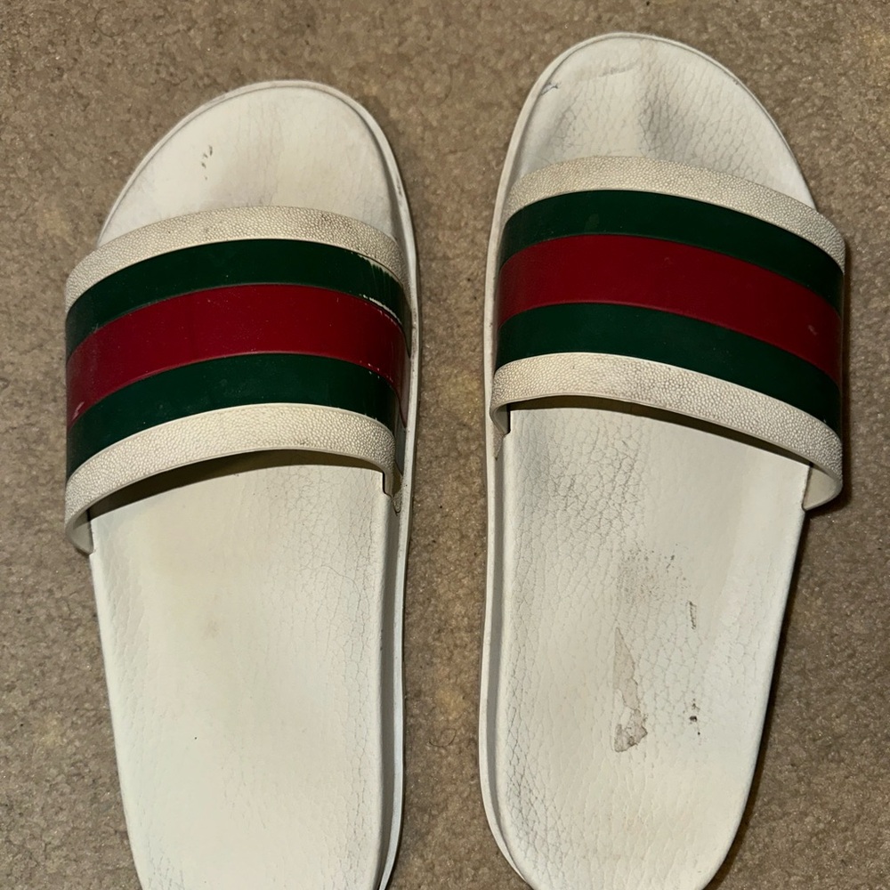 Gucci Web Slides with Red and Green Stripes